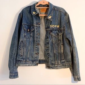 🌸 Decorated Oversized Levi’s Denim Jacket